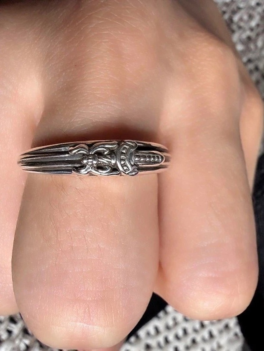 Chrome Hearts Baby Classic Dagger Ring Silver